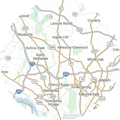 Best roofers in North Kensington, MD map