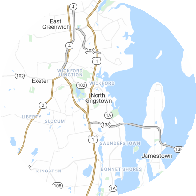 Best window replacement companies in North Kingstown, RI map
