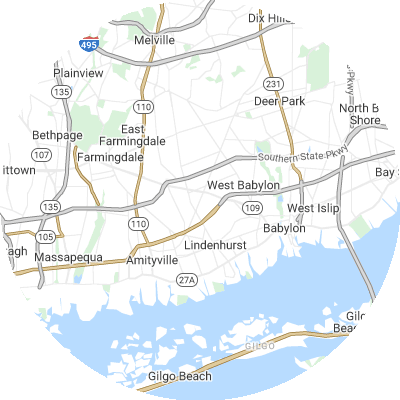 Best plumbers in North Lindenhurst, NY map