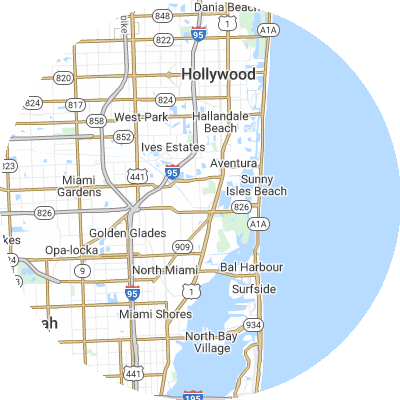 Best roofing companies in North Miami Beach, FL map