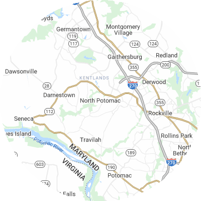 Best roofers in North Potomac, MD map