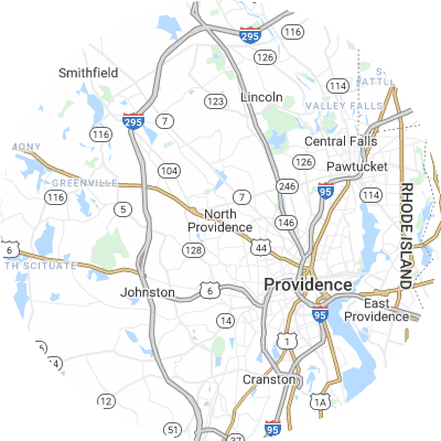 Best moving companies in North Providence, RI map