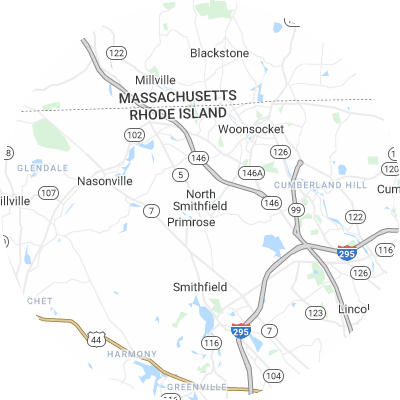 Best roofers in North Smithfield, RI map