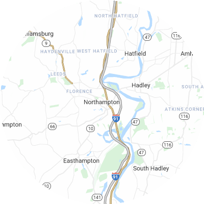 Best moving companies in Northampton, MA map