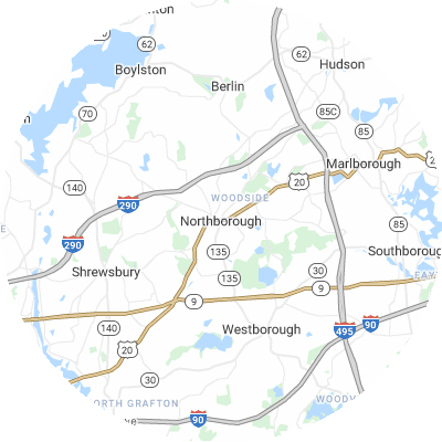 Best roofers in Northborough, MA map