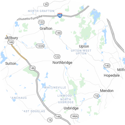 Best moving companies in Northbridge, MA map