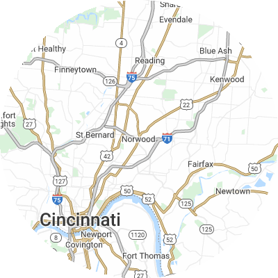 Best pest companies in Norwood, OH map
