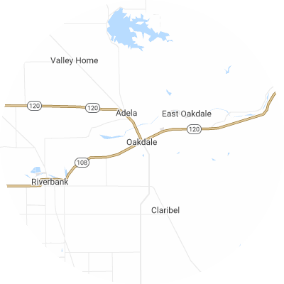 Best moving companies in Oakdale, CA map