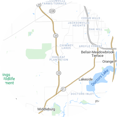 Best concrete companies in Oakleaf Plantation, FL map