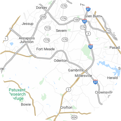 Best lawn care companies in Odenton, MD map