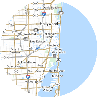Best moving companies in Ojus, FL map