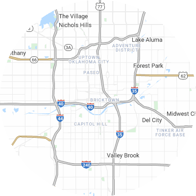 Best gutter companies in Oklahoma City, OK map