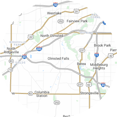 Best plumbers in Olmsted Falls, OH map