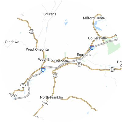 Best window replacement companies in Oneonta, NY map