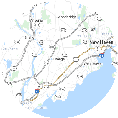 Best moving companies in Orange, CT map