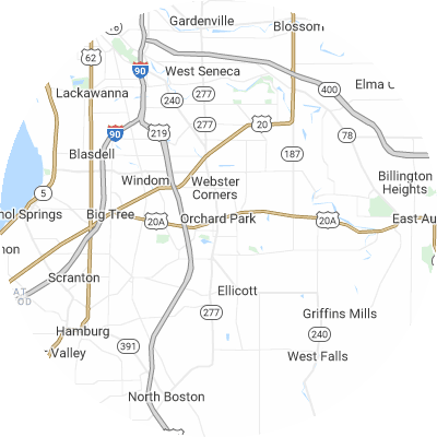 Best lawn care companies in Orchard Park, NY map