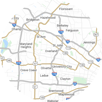 Best moving companies in Overland, MO map