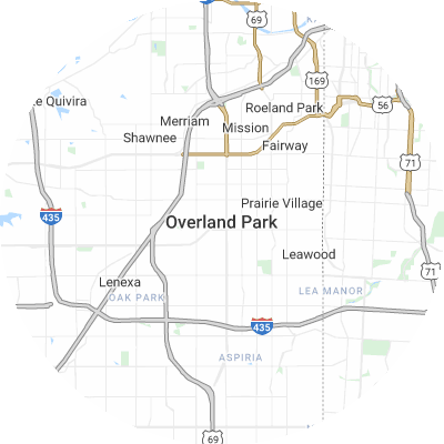 Best pest companies in Overland Park, KS map