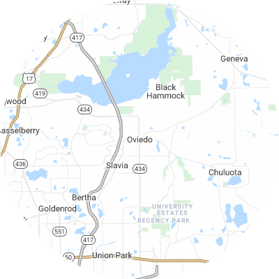 Best moving companies in Oviedo, FL map