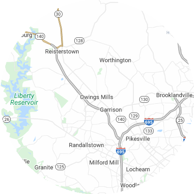 Best moving companies in Owings Mills, MD map
