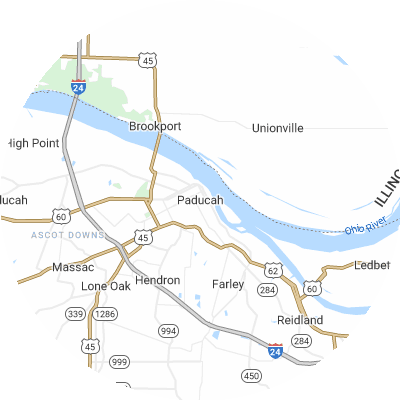 Best pest companies in Paducah, KY map