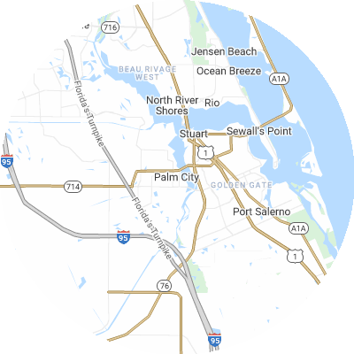 Best pest control companies in Palm City, FL map