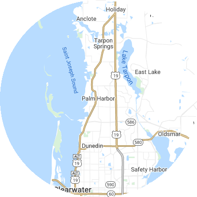 Best plumbers in Palm Harbor, FL map