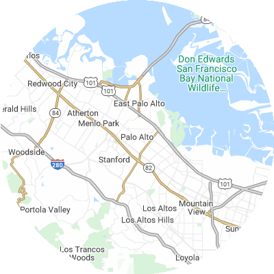Best pest companies in Palo Alto, CA map