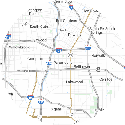 Best moving companies in Paramount, CA map