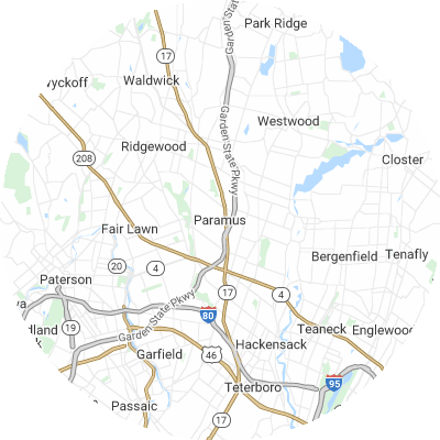 Best moving companies in Paramus, NJ map