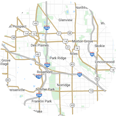 Best pest control companies in Park Ridge, IL map