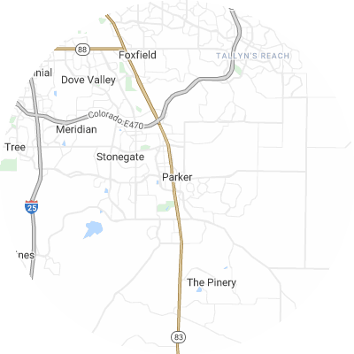 Best moving companies in Parker, CO map