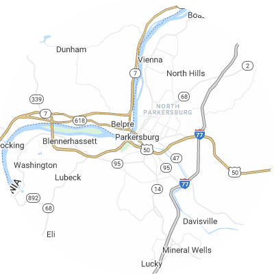 Best lawn care companies in Parkersburg, WV map