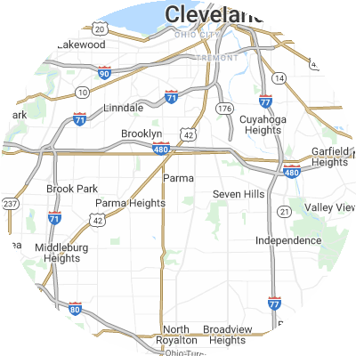 Best moving companies in Parma, OH map