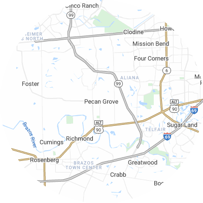Best lawn care companies in Pecan Grove, TX map