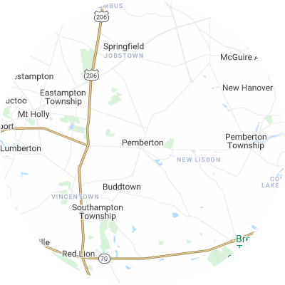 Best roofing companies in Pemberton, NJ map