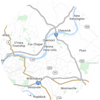 Best moving companies in Penn Hills, PA map