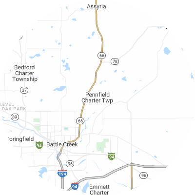 Best moving companies in Pennfield, MI map