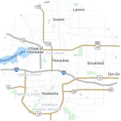 Best foundation companies in Pewaukee, WI map