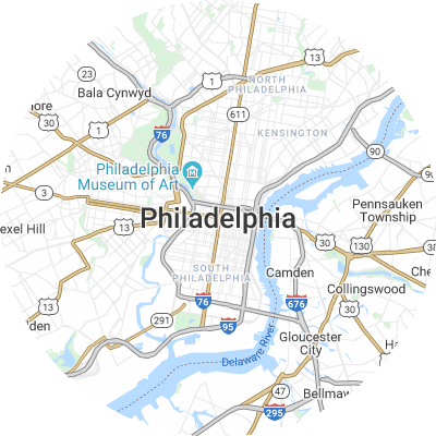 Best gutter companies in Philadelphia, PA map