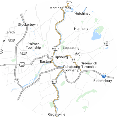 Best moving companies in Phillipsburg, NJ map