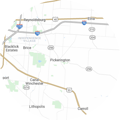 Best lawn care companies in Pickerington, OH map