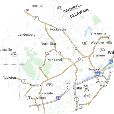 Best moving companies in Pike Creek Valley, DE map