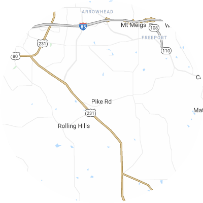 Best roofers in Pike Road, AL map