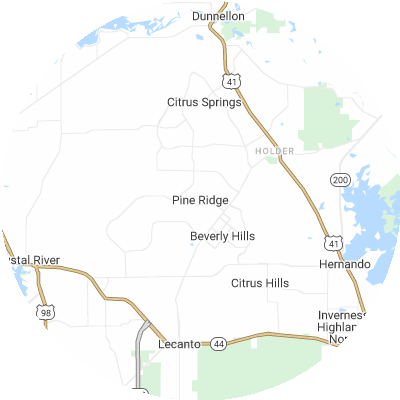 Best lawn care companies in Pine Ridge, FL map