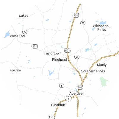 Best moving companies in Pinehurst, NC map