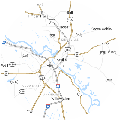 Best moving companies in Pineville, LA map