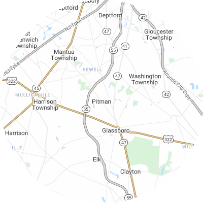 Best window replacement companies in Pitman, NJ map