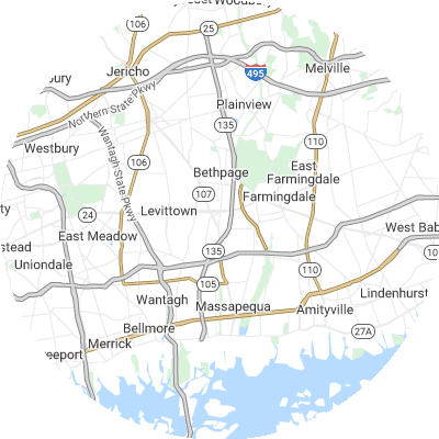 Best lawn care companies in Plainedge, NY map