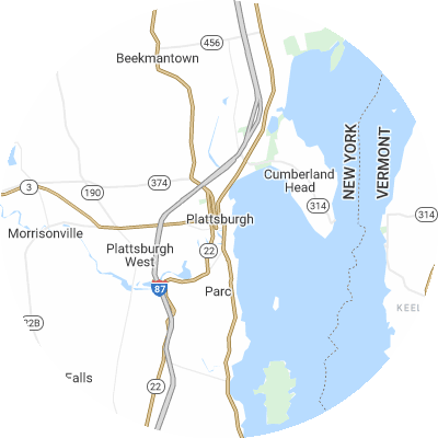 Best moving companies in Plattsburgh, NY map